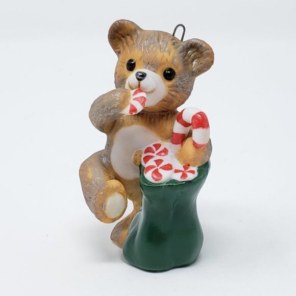 Lot of 4 1989 Hallmark Cinnamon Bear Porcelain Ornament - Picture 4 of 9
